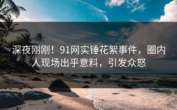 深夜刚刚！91网实锤花絮事件，圈内人现场出乎意料，引发众怒