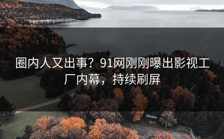 圈内人又出事？91网刚刚曝出影视工厂内幕，持续刷屏
