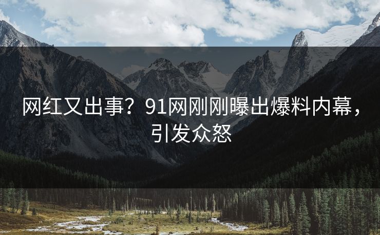 网红又出事？91网刚刚曝出爆料内幕，引发众怒