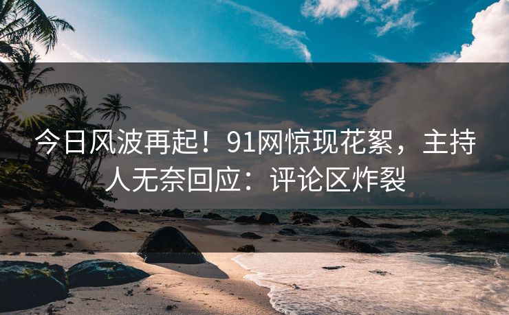 今日风波再起！91网惊现花絮，主持人无奈回应：评论区炸裂